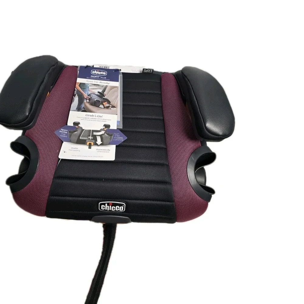 New Chicco GoFit Plus Backless Booster Car Seat In Burgundy Up‎ To 40 lbs